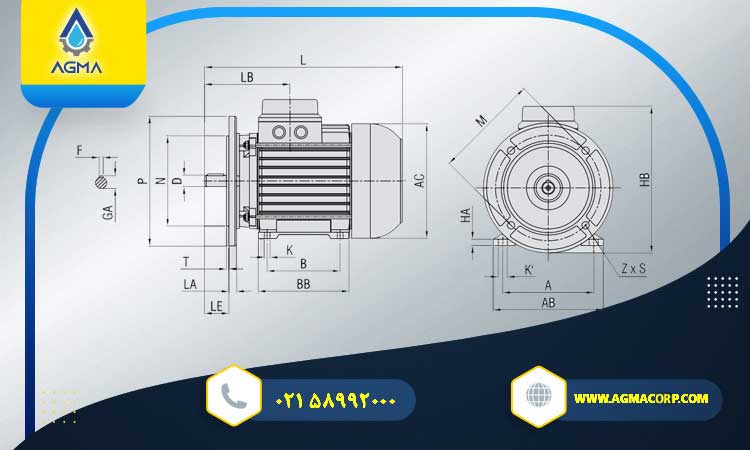 الکتروموتور-فلنج-دار-الکتروژن