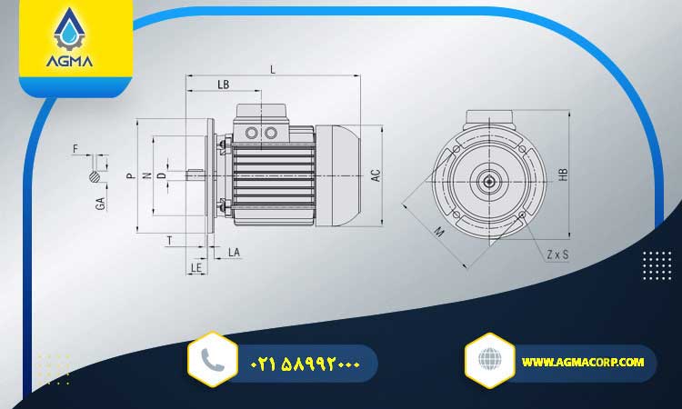 الکتروموتور-پایه-فلنج-دار-الکتروژن